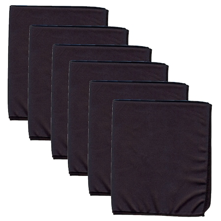 Microfiber Dry Erase Cloth, Black, 12in X 14in, PK6